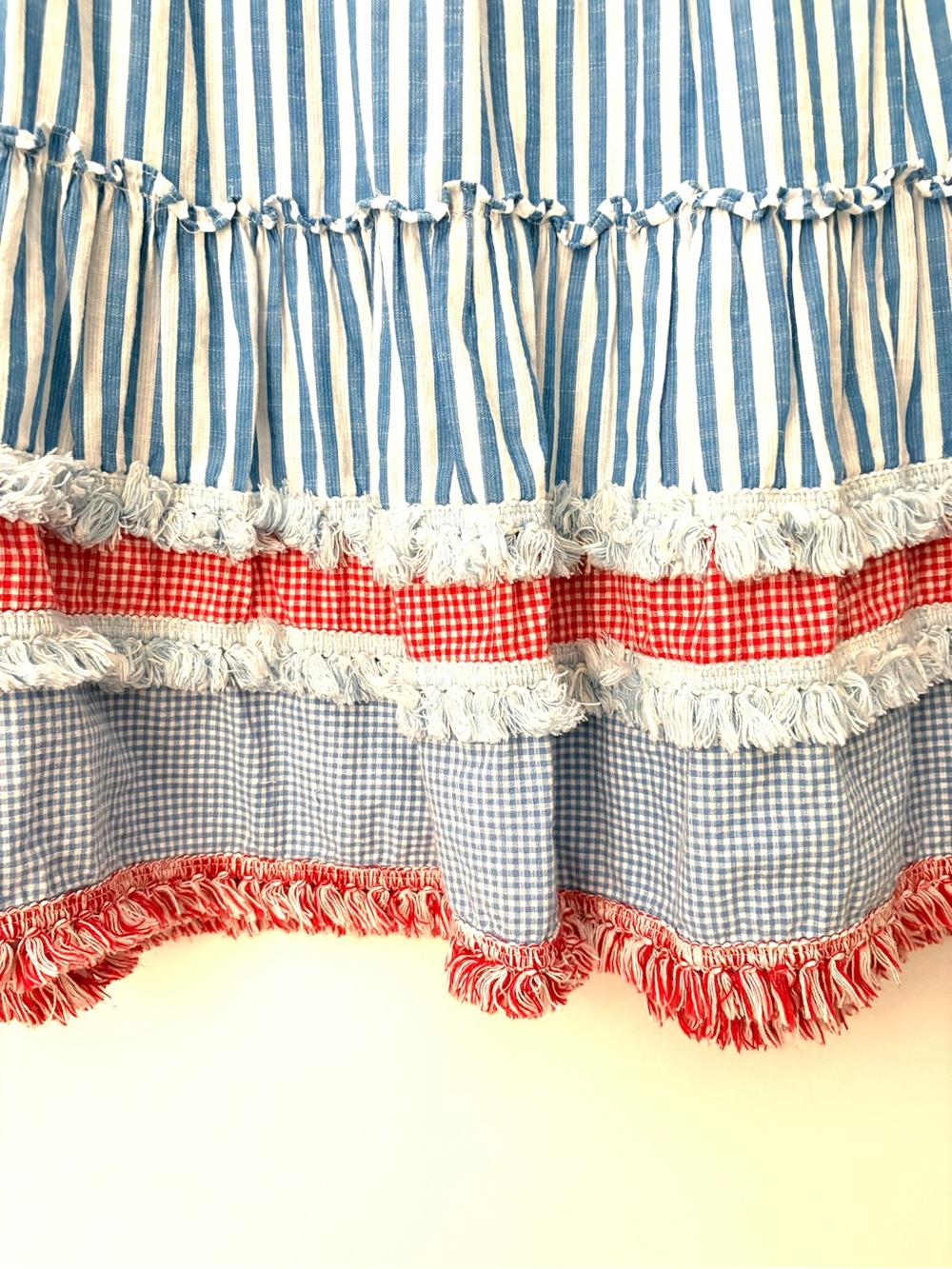 Tuckernuck Blue and Red Striped Tiered Mini Dress - Picture 5 of 7